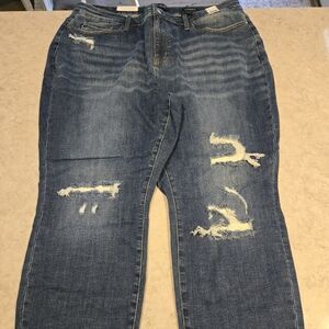 Judy Blue Ripped Denim Boyfriend Jeans 22W